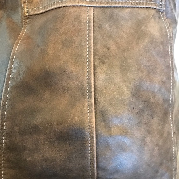 Santos Leather Vintage Brown Long Sleeve Jacket size Small - Picture 4 of 10